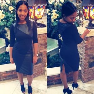 Beautiful Black/Faux Leather Dress